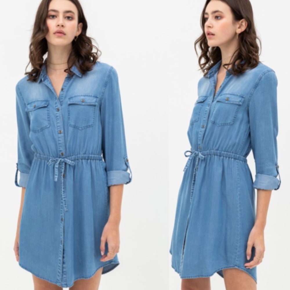 - Women’s long sleeve Denim mini Dress